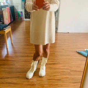 Tutleneck cashmere sweater mini dress